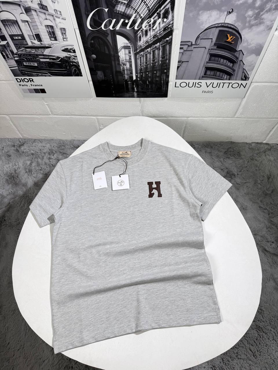 Hermes H'Cheval" with Leather Detail T-shirt Mens in Multiple Colors Best Sale UK Reps AAA Quality