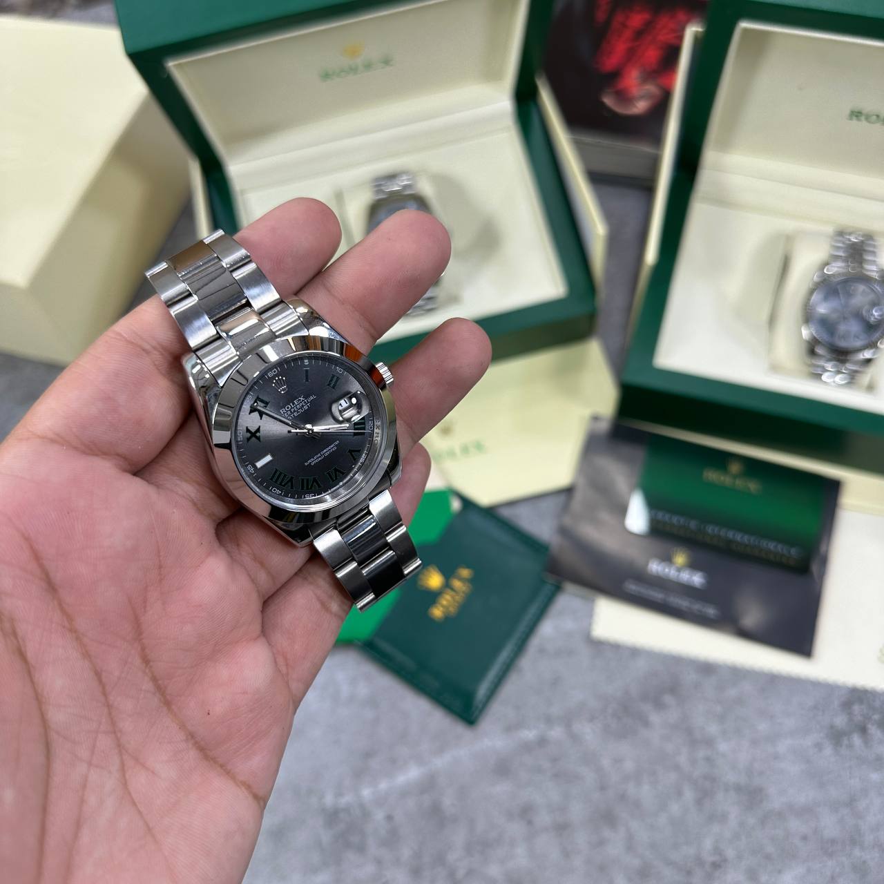 Rolex Datejust Slate Grey Dial Mens Watch UK Reps AAA Quality