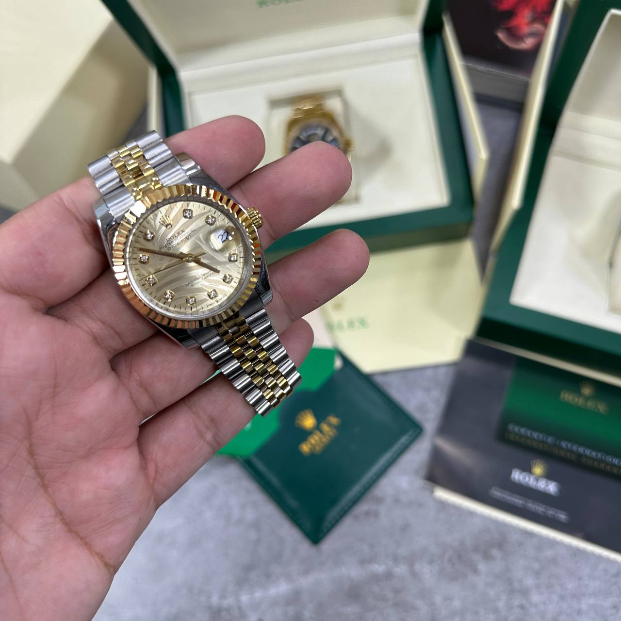 Rolex Datejust Two-Tone Champagne Dial Mens Watch UK Reps AAA Quality