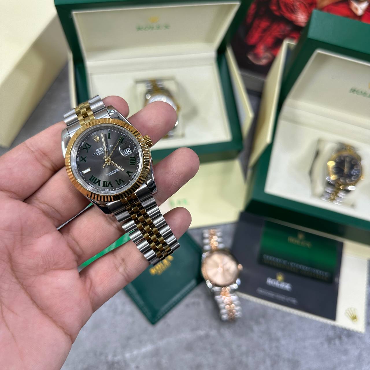 Rolex Datejust Two-Tone Grey Dial Mens Watch UK Reps AAA Quality