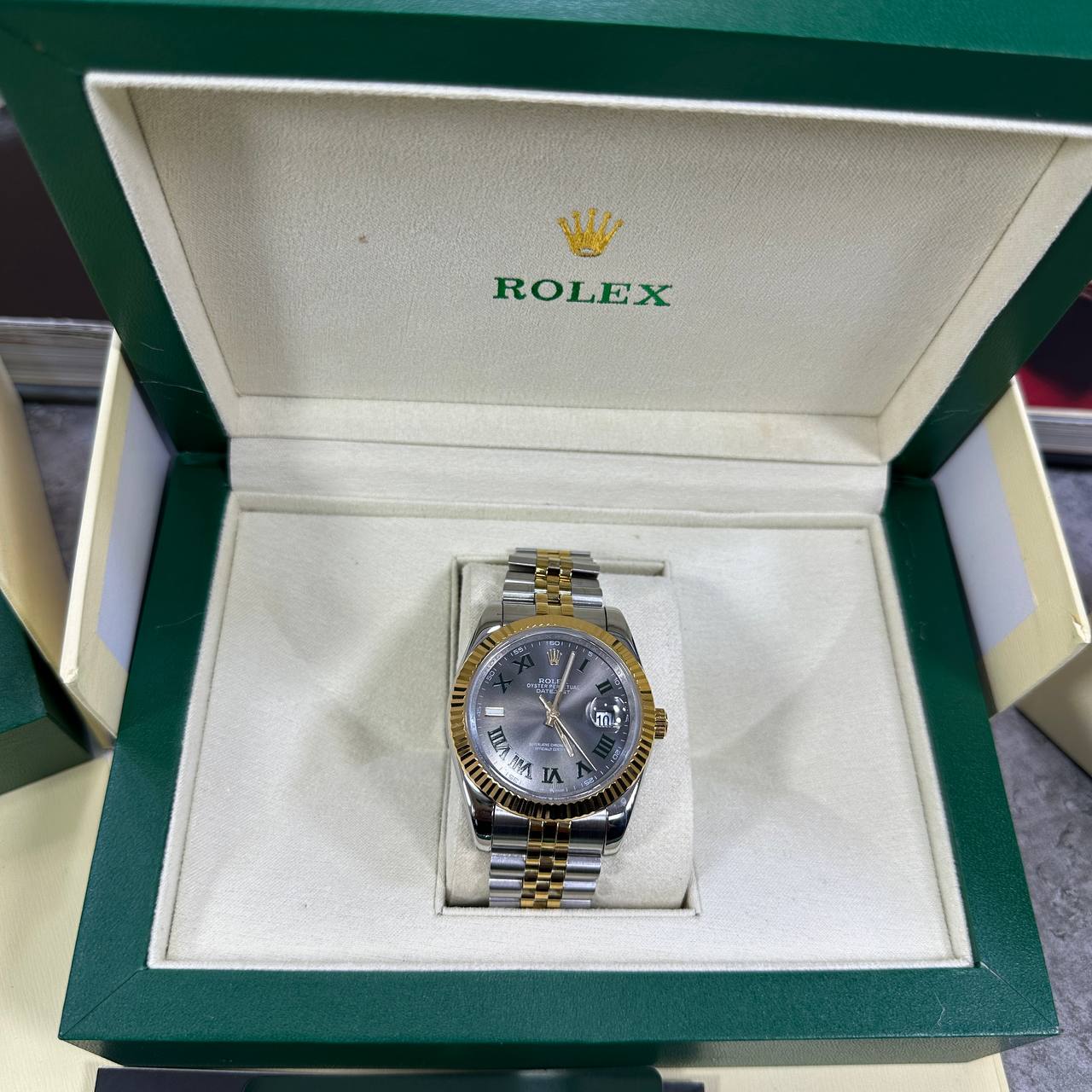 Rolex Datejust Two-Tone Grey Dial Mens Watch UK Reps AAA Quality