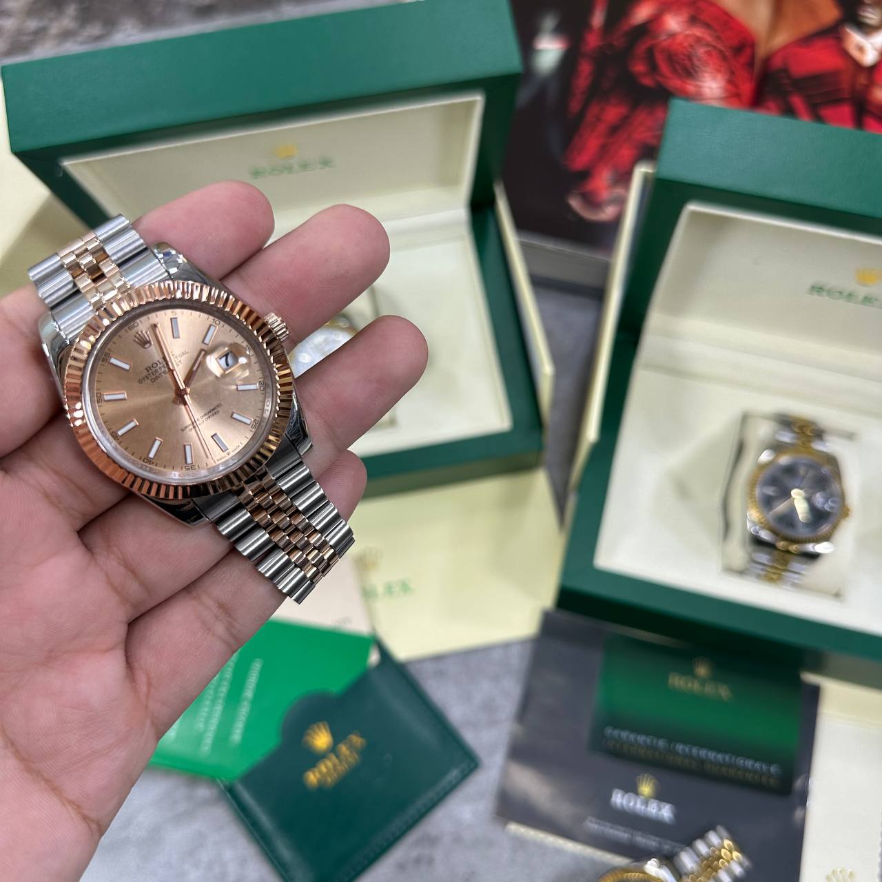 Rolex Datejust Two-Tone Everose Gold Mens Watch UK Reps AAA Quality