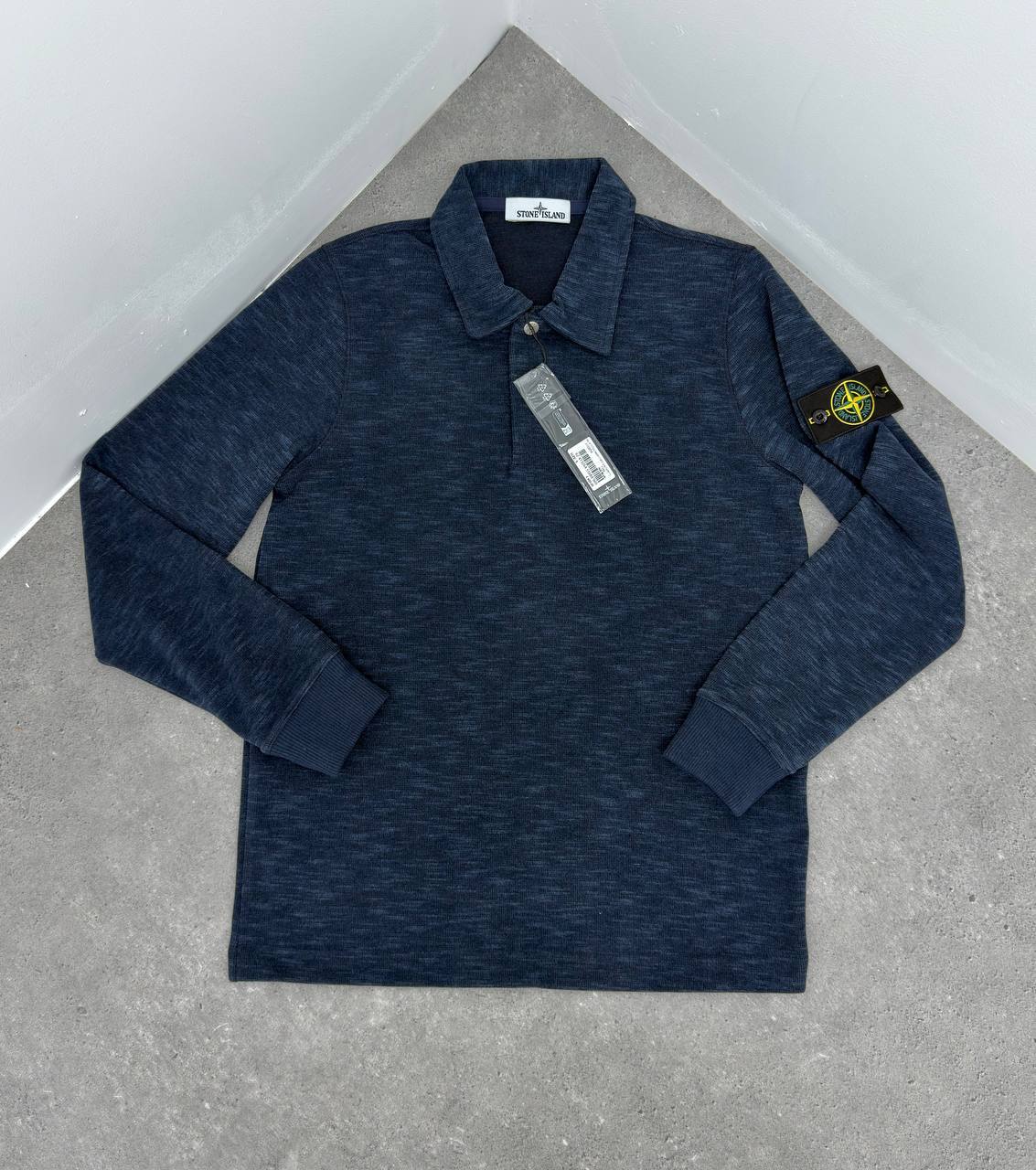 Stone Island Long-Sleeve with Stand up Collar Polo Shirts in 2 Colors Mens UK Reps AAA Quality