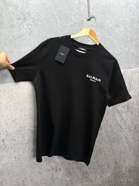 Balmain Chest Logo Printed Crewneck T-Shirts in 2 Colors Mens Best Sale UK Reps AAA Quality