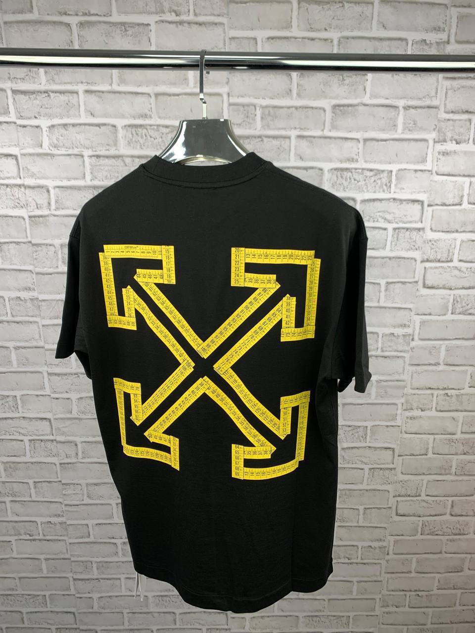 Off-White Tape Arrow Black Cotton Skate T Shirts Mens in 2 Colors UK Reps AAA Quality