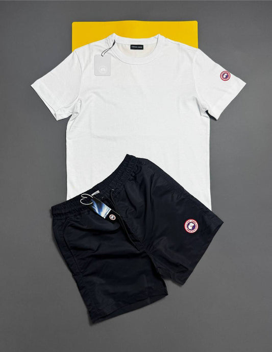 Canada Goose Fashion Short Sleeves T-shirts & Shorts Sets in Multiple Color UK Reps AAA Quality