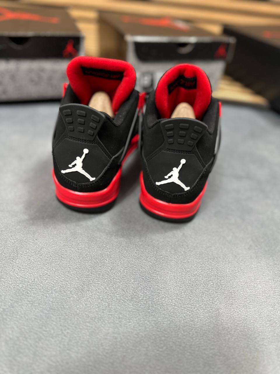 Nike Air Jordan 4 Retro Black & Red Sneakers Mens Shoes UK Reps AAA Quality