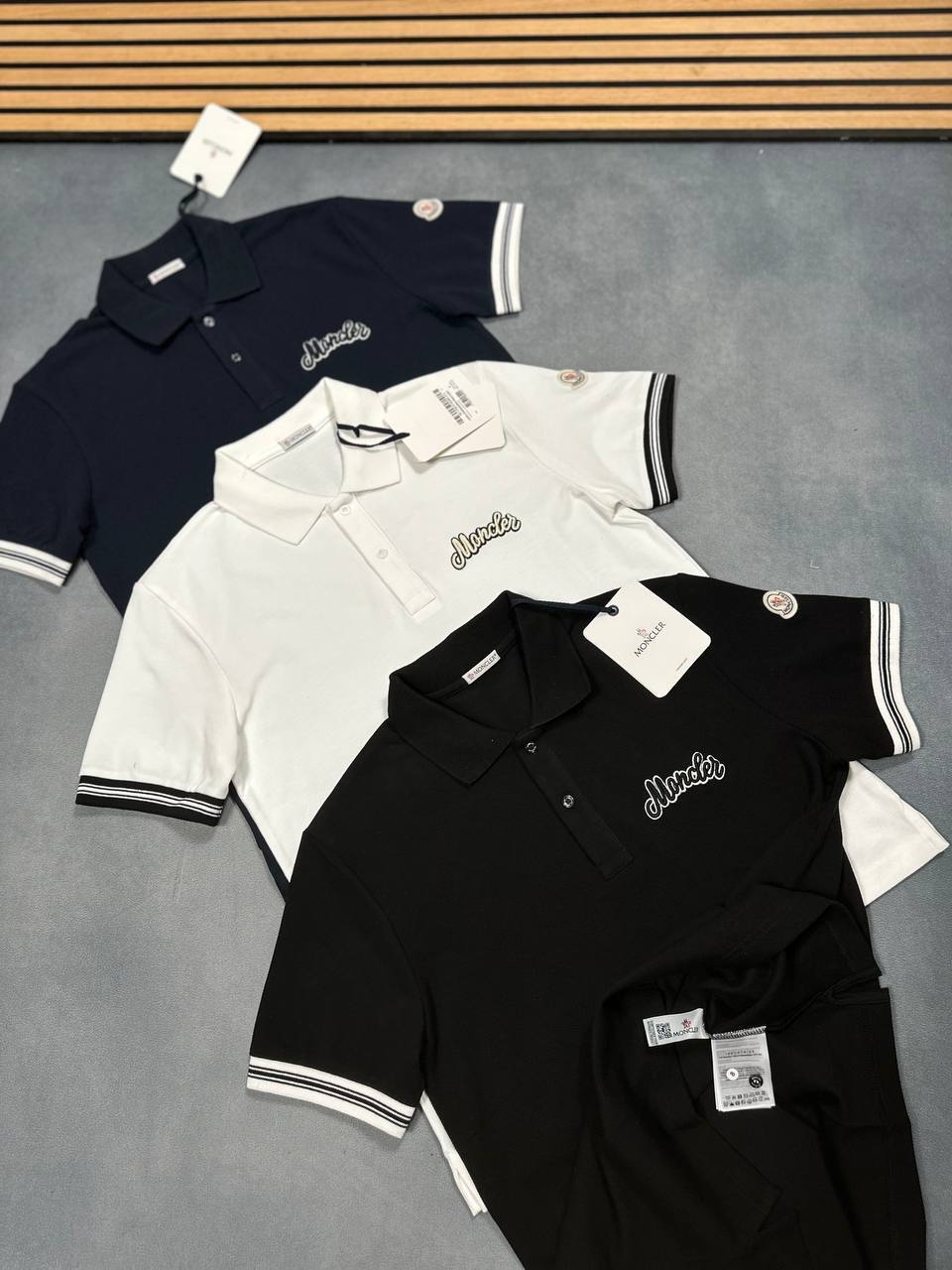 Moncler Embroidered Logo Polo Shirts Short Sleeves in Multiple Colors UK Reps AAA Quality