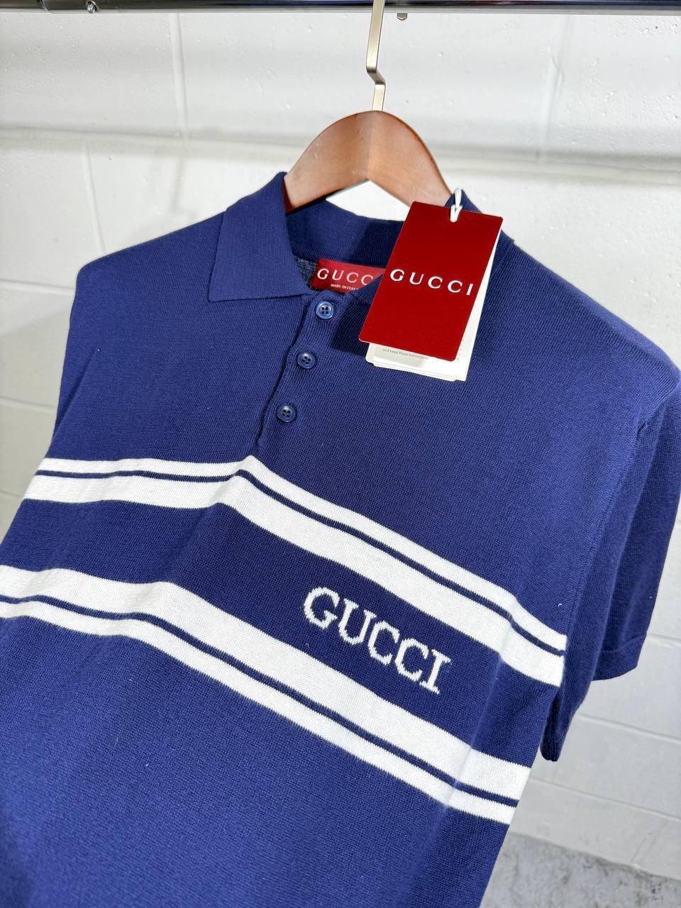 Gucci Striped Knitted Logo Polo Shirts Shorts Sleeves Mens in Multiple Colors UK Reps AAA Quality