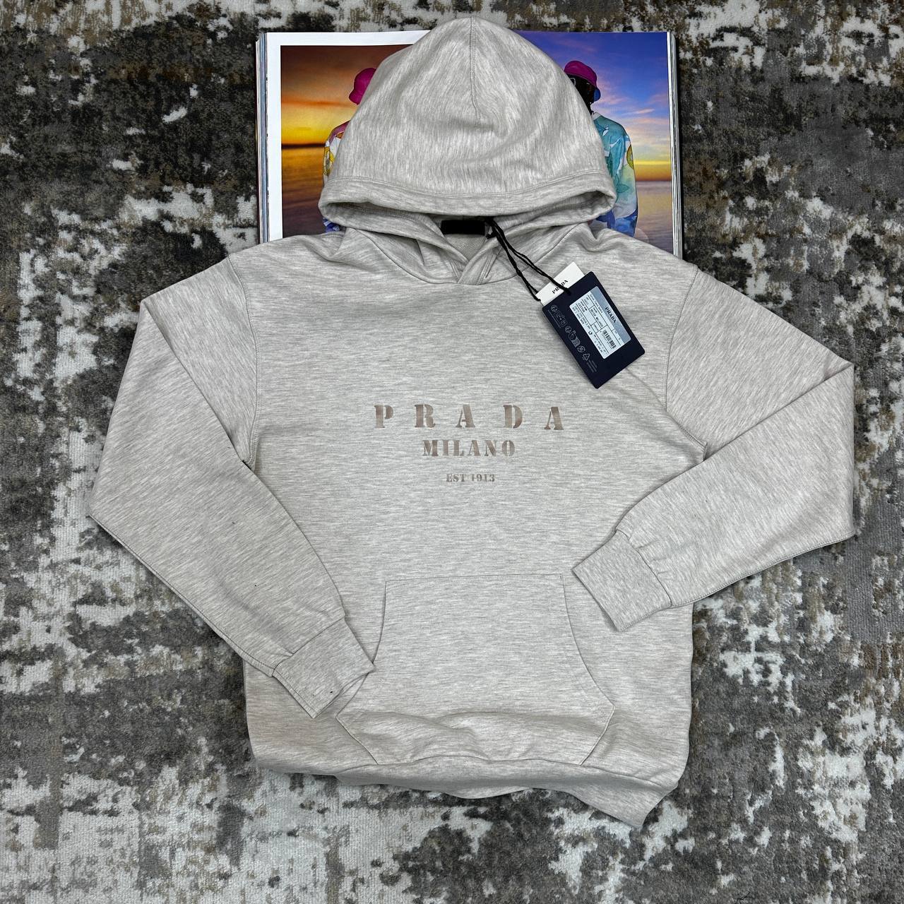 Prada Embroidered Logo Hoodie Mens in Multiple Colors Best Sale UK Replica AAA Quality