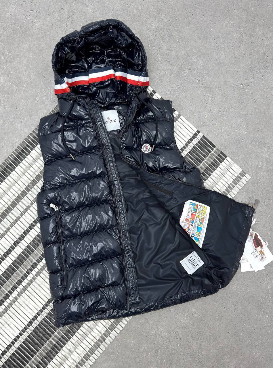 Moncler Lanoux Glossy Puffer Hooded Down Gilet Mens in Multiple Colors Best Sale UK Reps AAA Quality