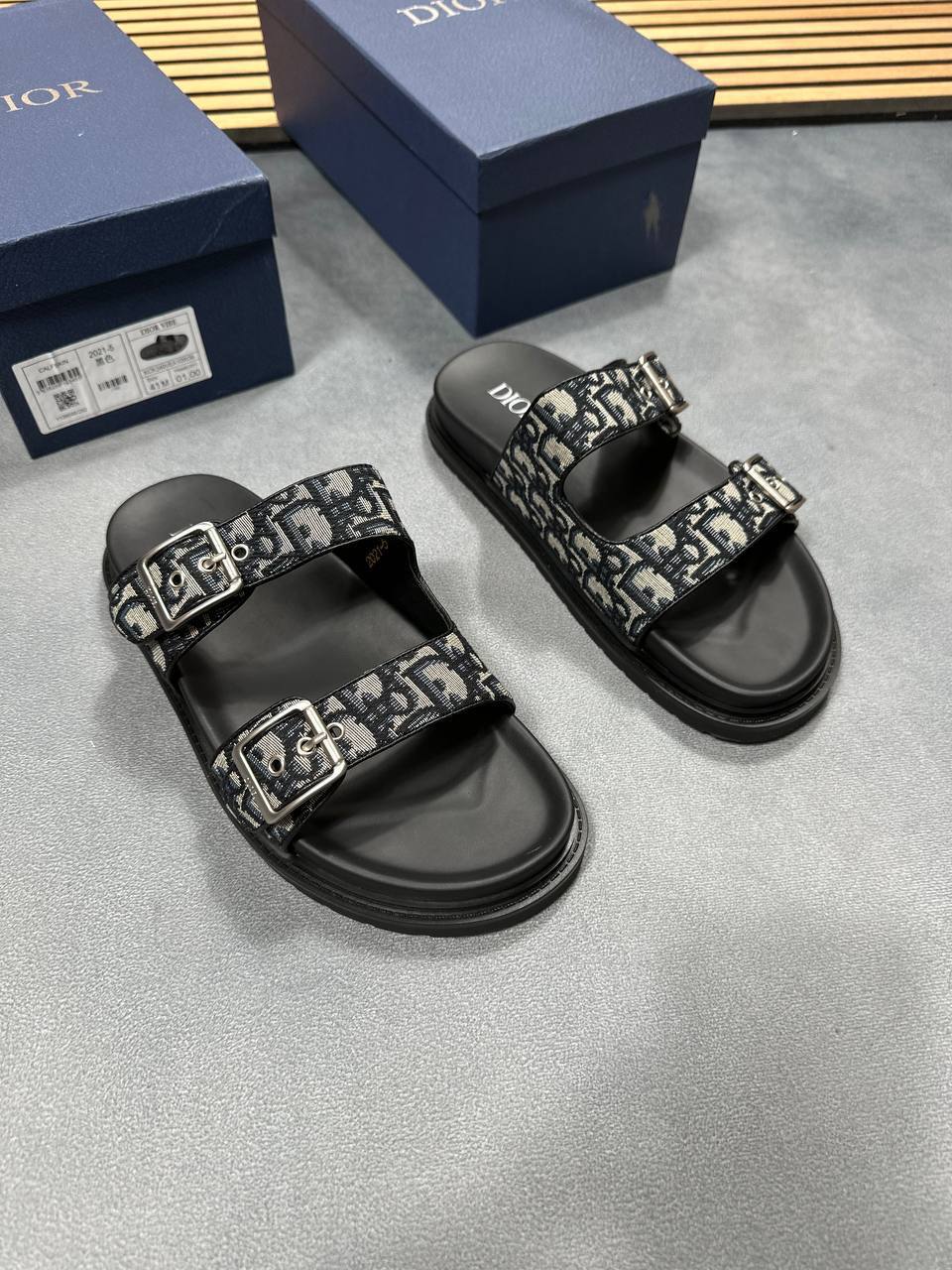 Dior Aqua Sliders Oblique Mens Leather Fashion Footwear Sandals in 2 Color Best Sale UK Reps