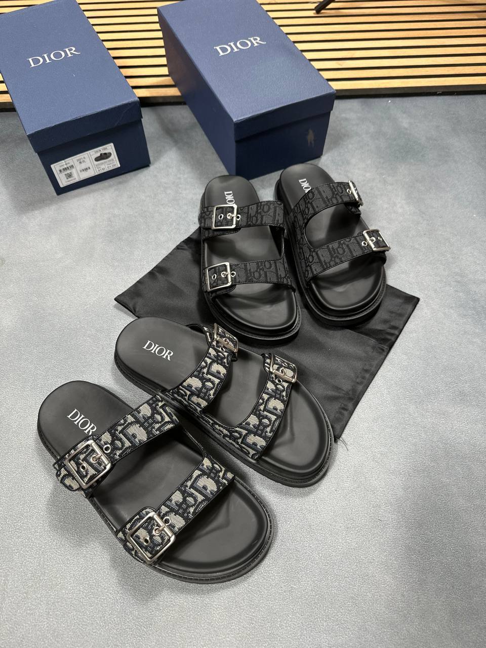 Dior Aqua Sliders Oblique Mens Leather Fashion Footwear Sandals in 2 Color Best Sale UK Reps