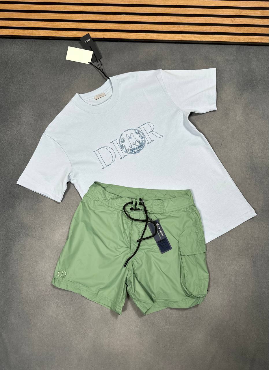 Christian Dior Couture Lily Of The Valley Cotton T-Shirts & Shorts Sets Mens in Multiple Colors Best Sale AAA Quality UK Fakes