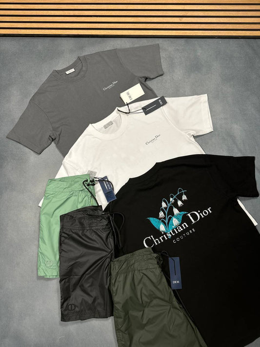 Christian Dior Couture Lily Of The Valley Cotton T-Shirts & Shorts Sets Mens in Multiple Colors Best Sale AAA Quality UK Fakes