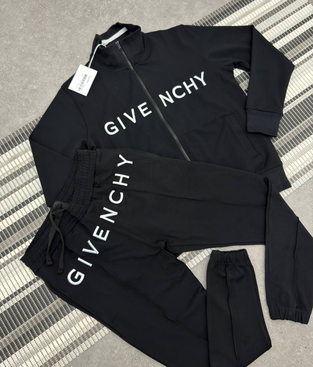 Givenchy Logo-Embroidered Funnel-Neck Stretch-Woven Tracksuit Mens in Black Best Sale UK Reps AAA Quality