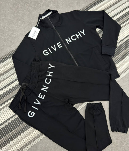 Givenchy Logo-Embroidered Funnel-Neck Stretch-Woven Tracksuit Mens in Black Best Sale UK Reps AAA Quality
