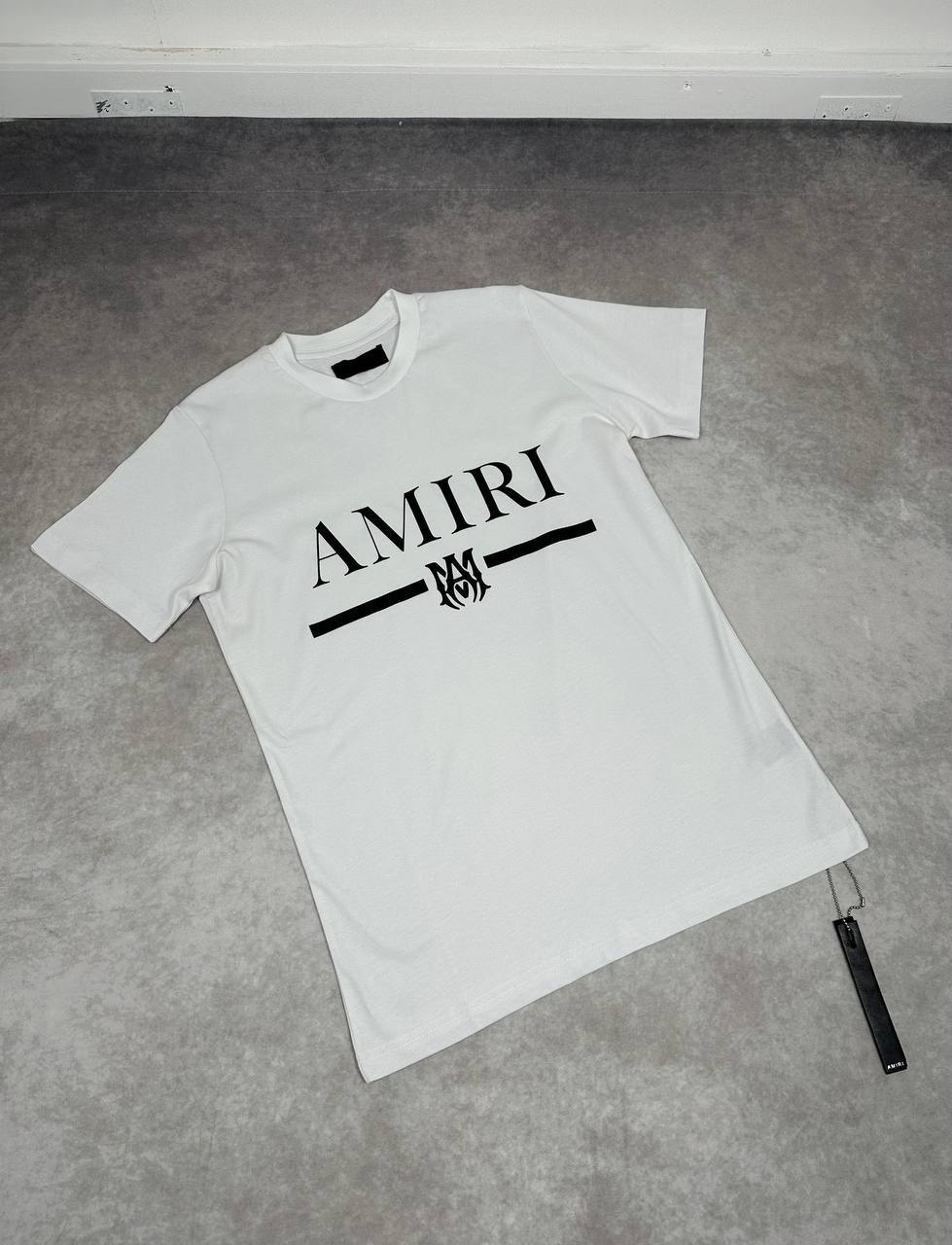 Amiri MA Bar Logo Print T-Shirts Mens in White Color Best Sale UK Reps AAA Quality