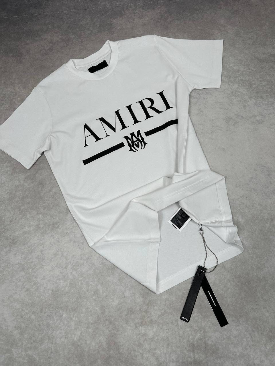 Amiri MA Bar Logo Print T-Shirts Mens in White Color Best Sale UK Reps AAA Quality
