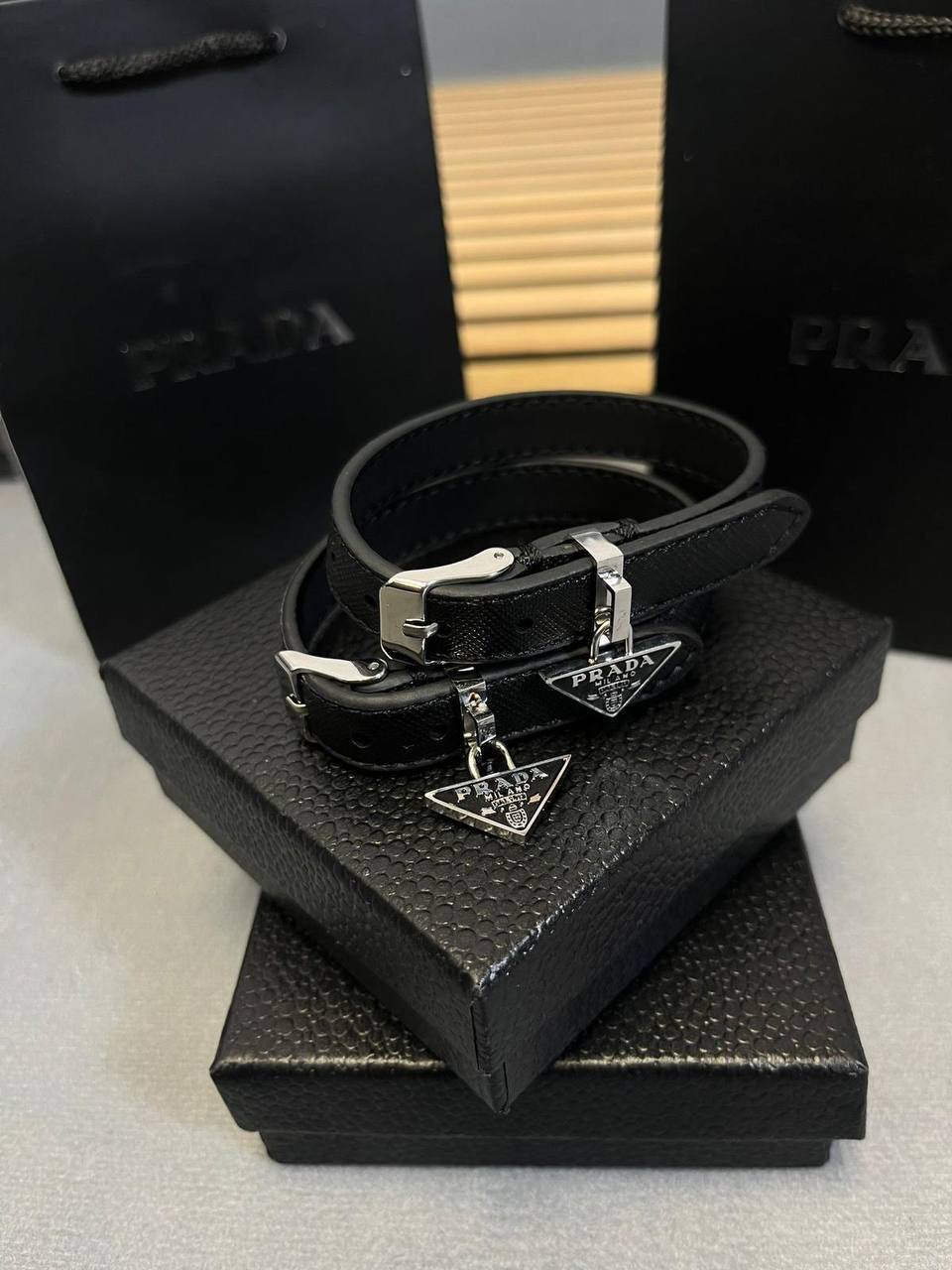 Prada Saffiano Leather Bracelets Womens Fashion Wear UK Reps AAA Quality