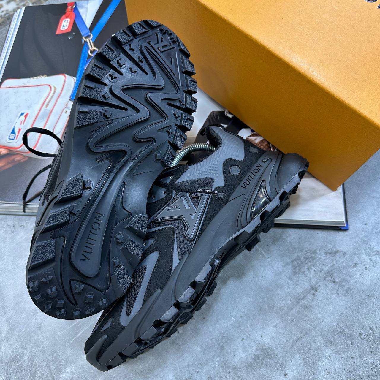 LOUIS VUITTON Runner Tactic Logo Canvas Mesh Mens LV Trainers Cool Grey Colors Best Sale UK Reps