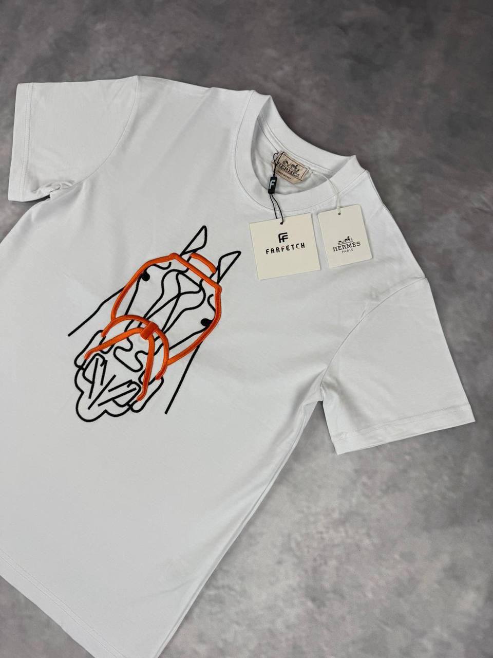 Hermes Horse Graphic T-shirt Mens in 2 Colors UK Reps AAA Quality