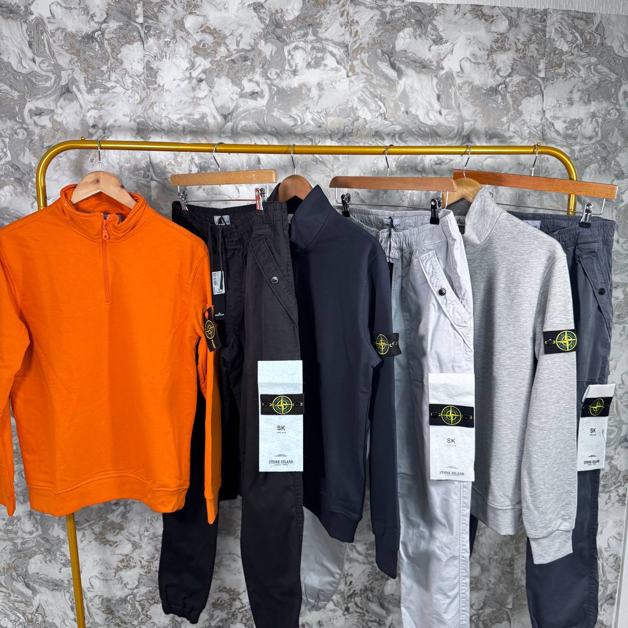 Stone Island Cotton Fleece Half Zip Zipper & Cargo Set Mens in Multiple Colors Best Sale UK Reps AAA Quality