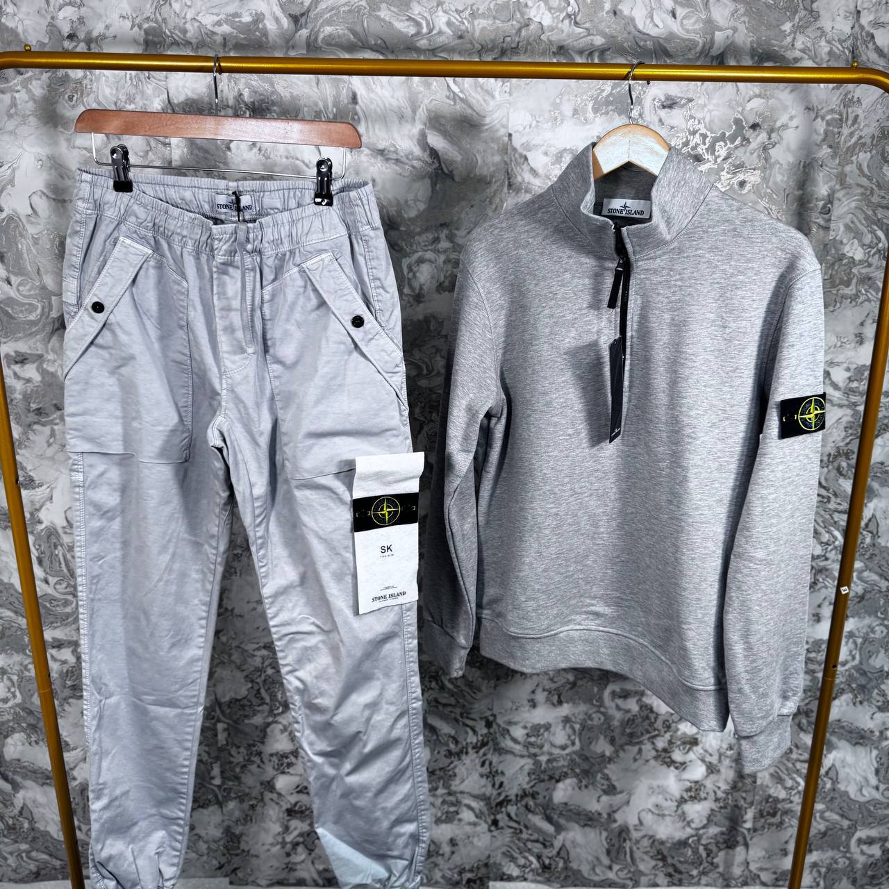 Stone Island Cotton Fleece Half Zip Zipper & Cargo Set Mens in Multiple Colors Best Sale UK Reps AAA Quality