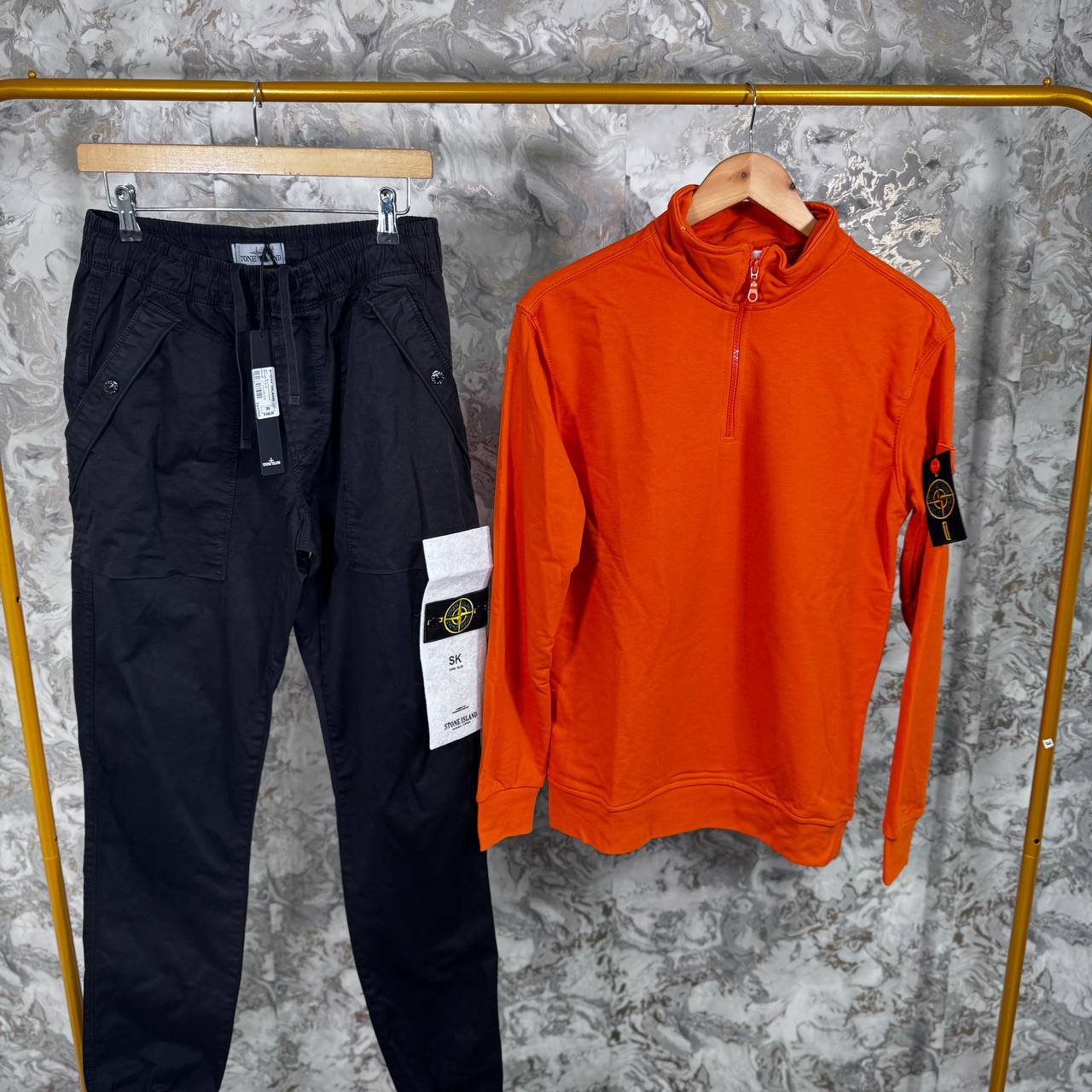 Stone Island Cotton Fleece Half Zip Zipper & Cargo Set Mens in Multiple Colors Best Sale UK Reps AAA Quality