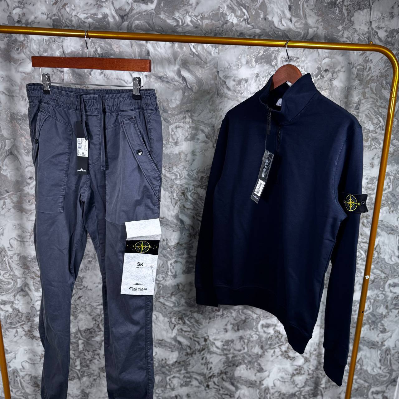 Stone Island Cotton Fleece Half Zip Zipper & Cargo Set Mens in Multiple Colors Best Sale UK Reps AAA Quality