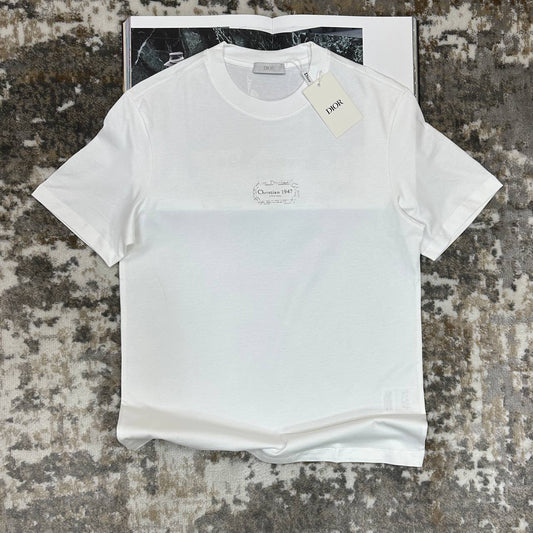 Christian Dior Homme T-Shirt Size M: 1947 Signature T-Shirt Mens in 2 Colors Best Sale UK Reps AAA Quality