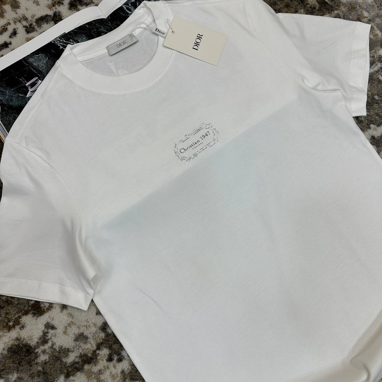 Christian Dior Homme T-Shirt Size M: 1947 Signature T-Shirt Mens in 2 Colors Best Sale UK Reps AAA Quality