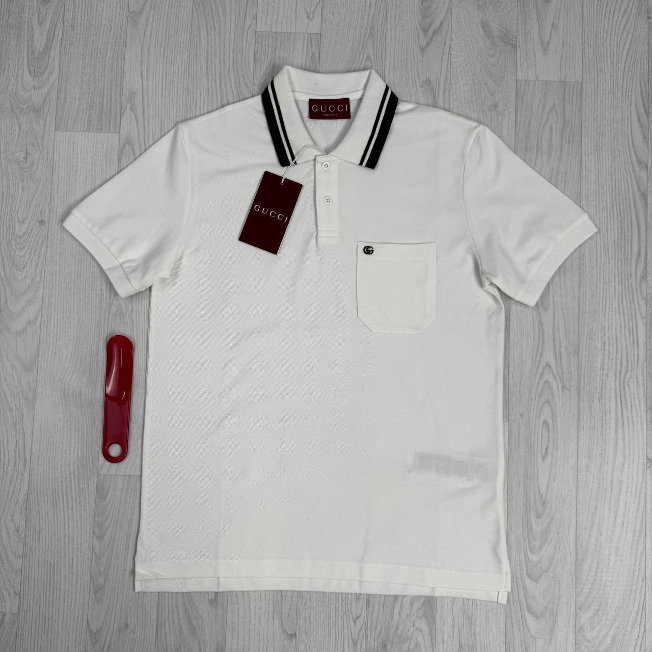 Gucci Men's Short Sleeve Cotton Polo Shirts Double G Cotton Logo Embroidered UK Reps AAA Quality