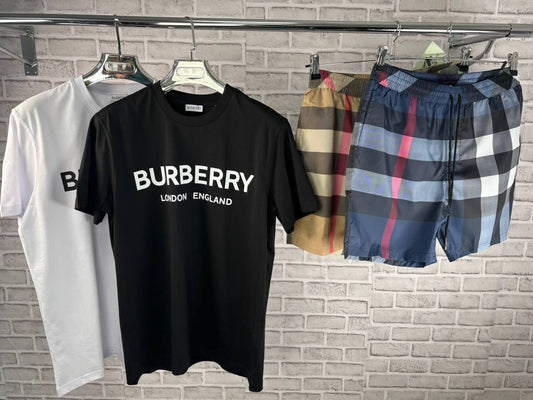 Burberry London T-Shirts & Shorts Sets Spellout Logo Mens in Multiple Colors UK Reps AAA Quality