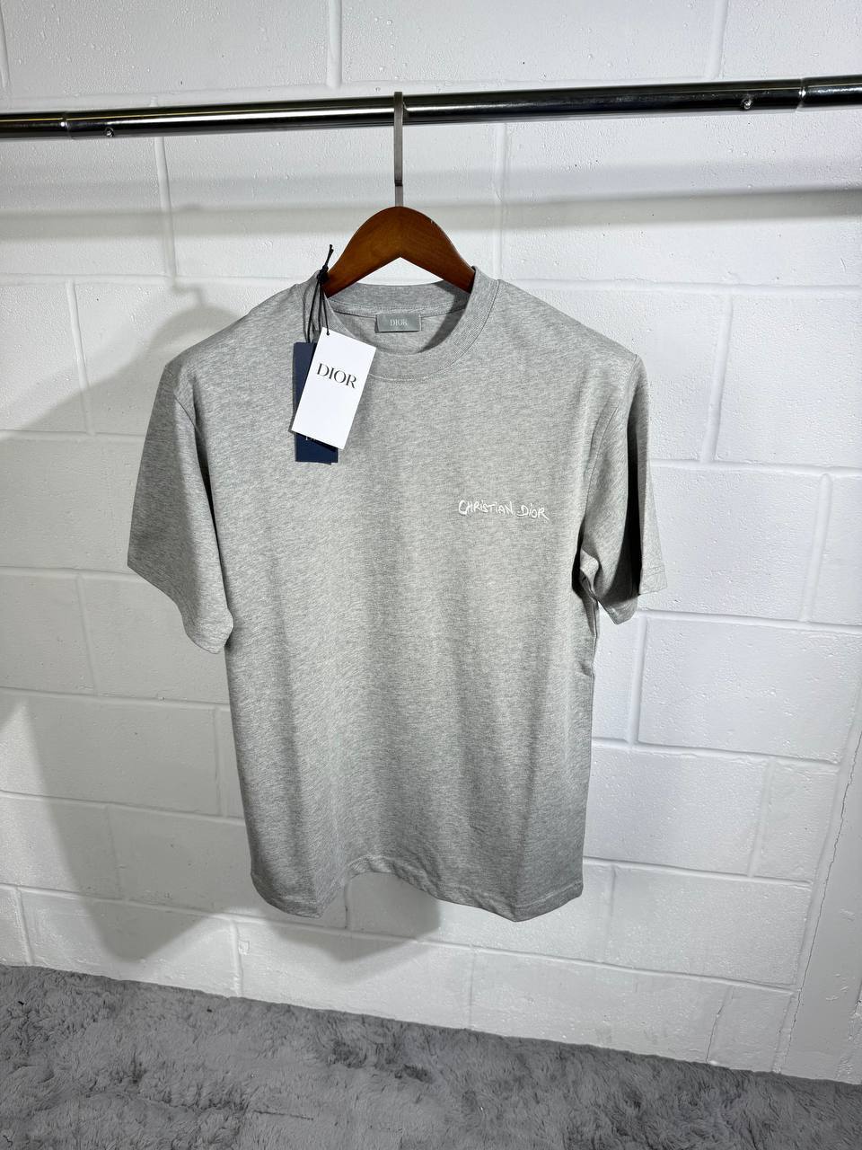 Christian Dior Blue Embroidery Logo Couture Relaxed Fit Tshirts Mens in Multiple Colors UK Reps AAA Quality