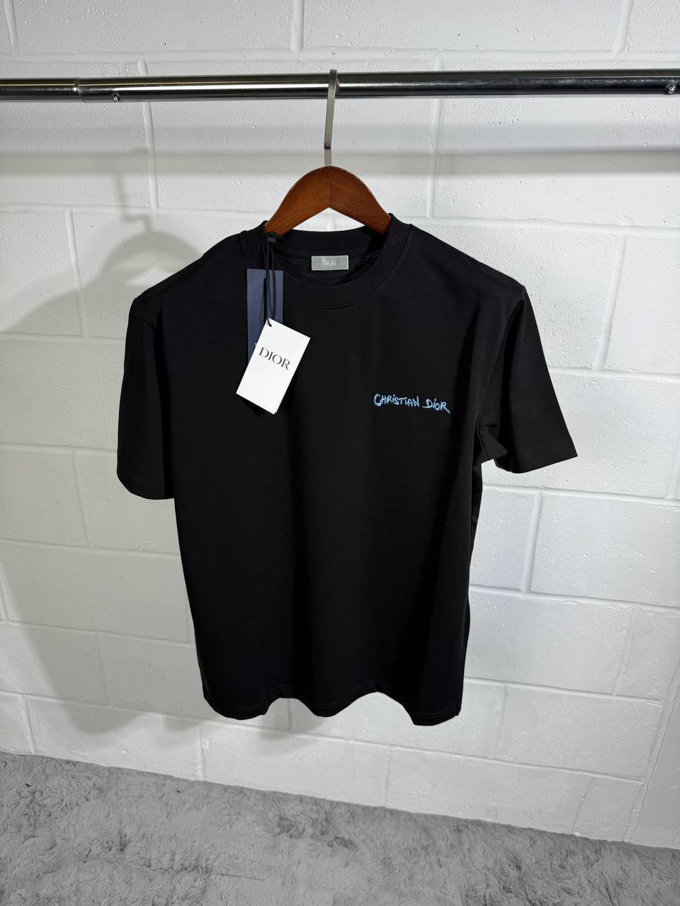 Christian Dior Blue Embroidery Logo Couture Relaxed Fit Tshirts Mens in Multiple Colors UK Reps AAA Quality