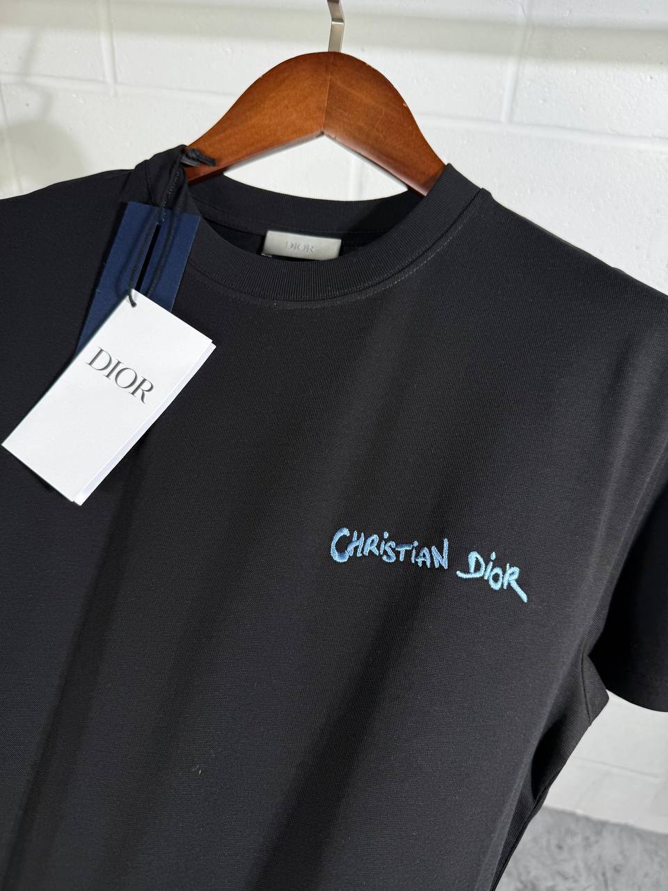 Christian Dior Blue Embroidery Logo Couture Relaxed Fit Tshirts Mens in Multiple Colors UK Reps AAA Quality
