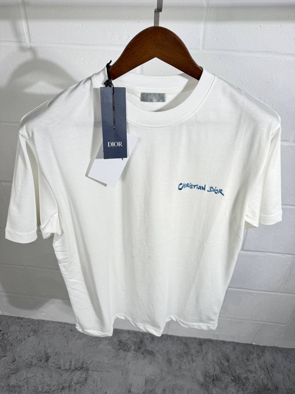 Christian Dior Blue Embroidery Logo Couture Relaxed Fit Tshirts Mens in Multiple Colors UK Reps AAA Quality