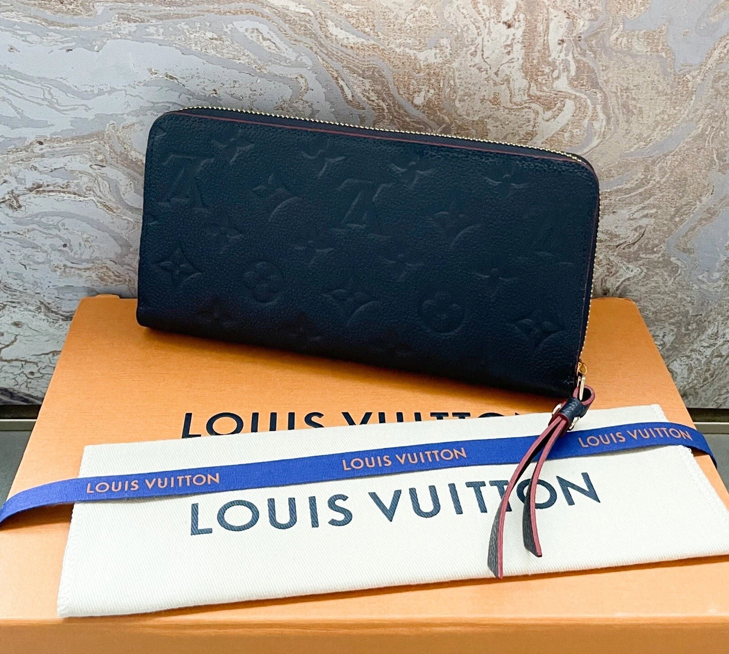 Louis Vuitton Marine Rouge Zippy Empreinte Leather Wallet For Women's Sale UK